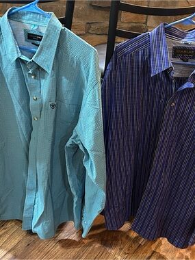 Bundle of Ariat men 2XL pro series vented button cowboy shirts